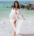 White Flowers Chiffon Maxi Dress #Maxi Dress #Beach Dress #White #